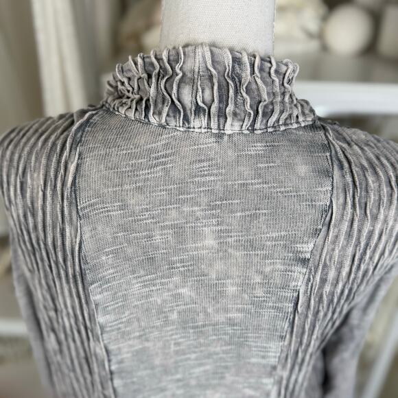 Zenergy by Chico's  Women's Sz S Textured Gray Open Front Cardigan Sweater #3589 - Picture 5 of 9